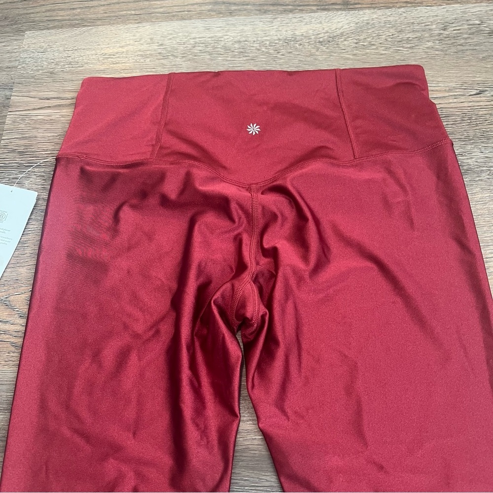 NWT Athleta Elation Shine Tight Leggings XL Red High Rise Athletic Yoga Pants - Picture 4 of 9